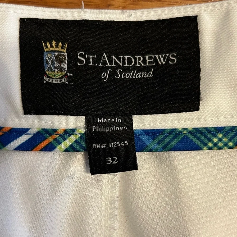 St. Andrew’s of‎ Scotland Active Golf Bermuda Shorts Men’s SZ 32 White Preppy